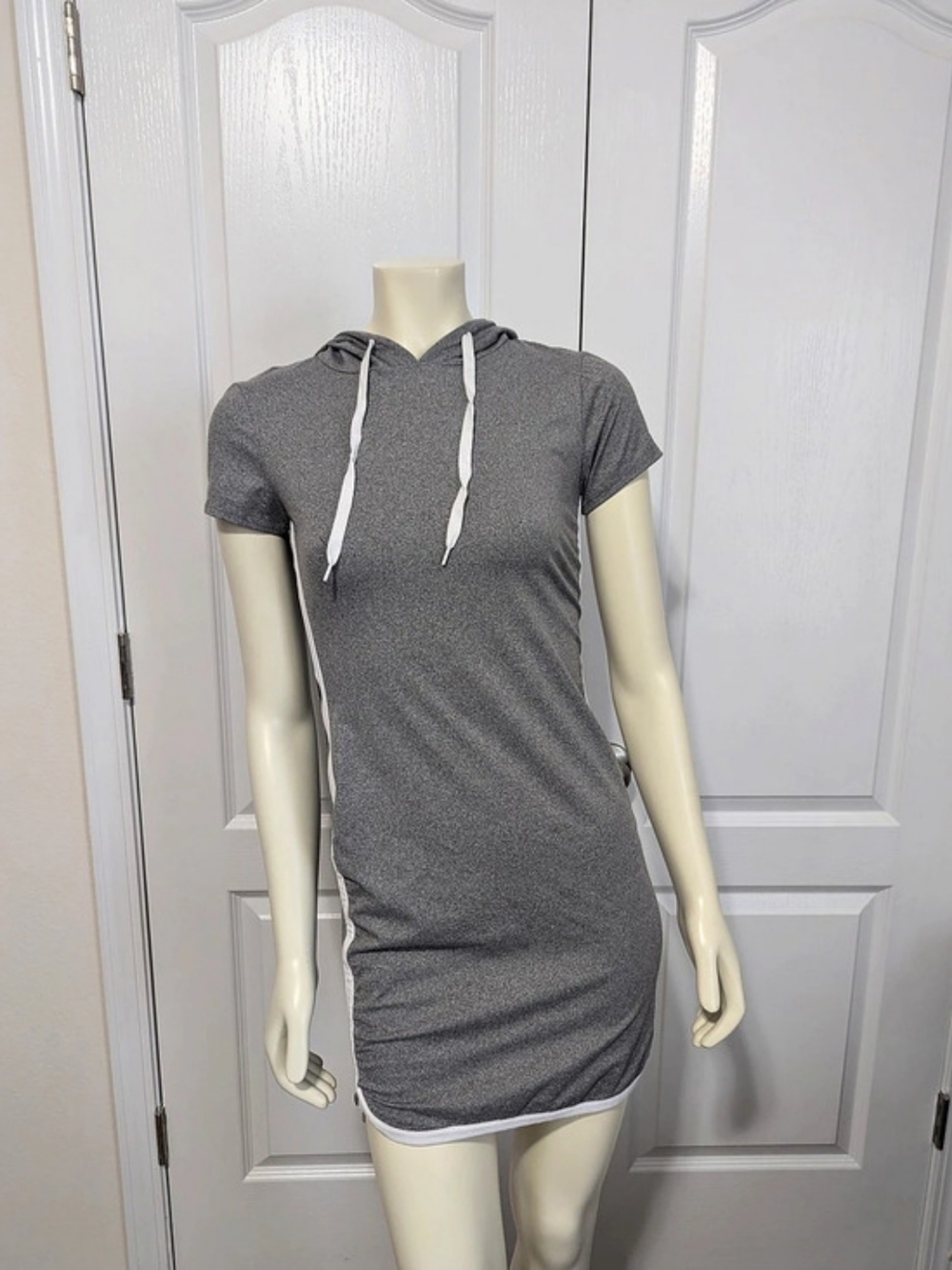 J for Justify Grey Hooded Mini Dress